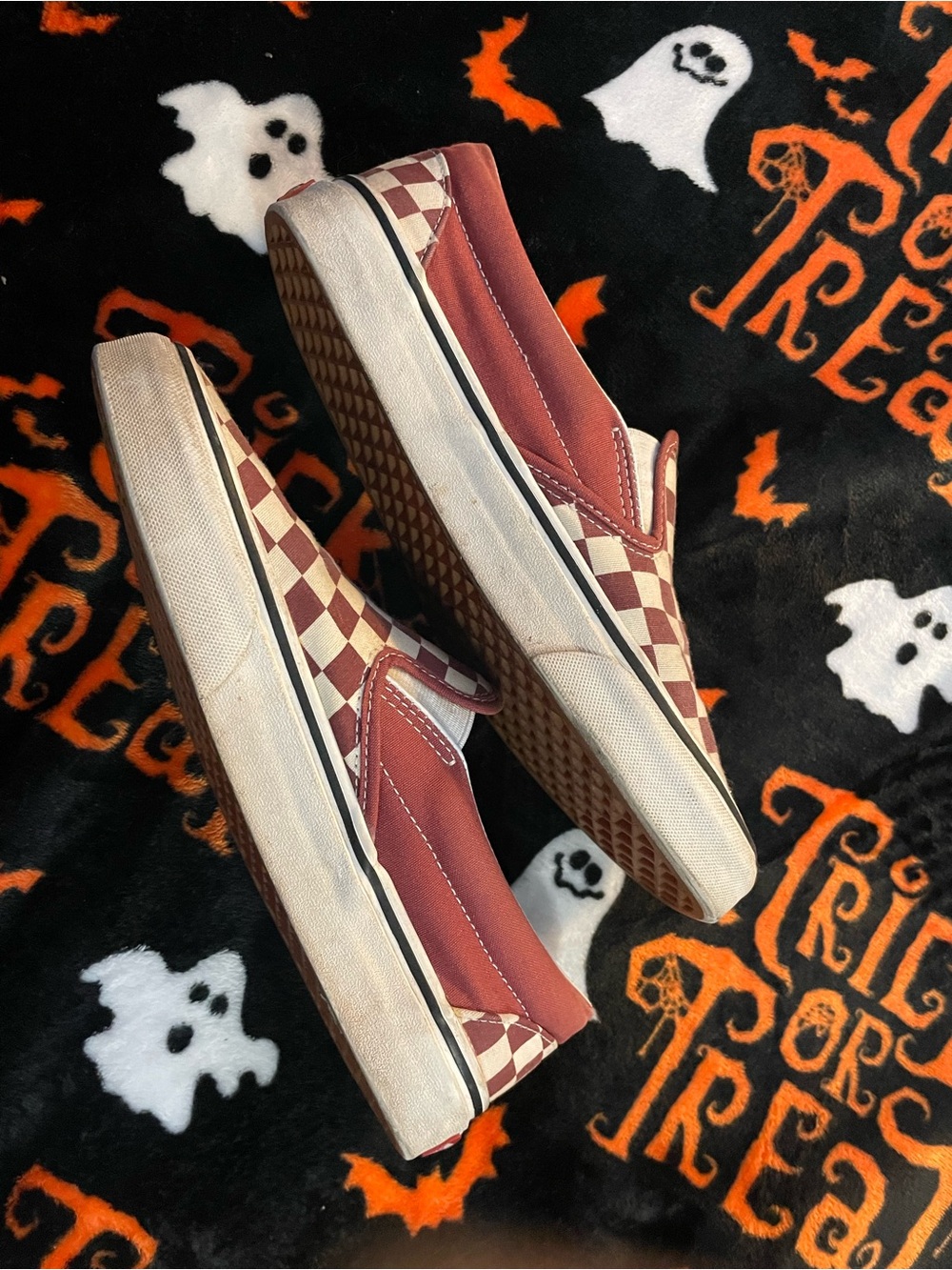 Red checkered Vans